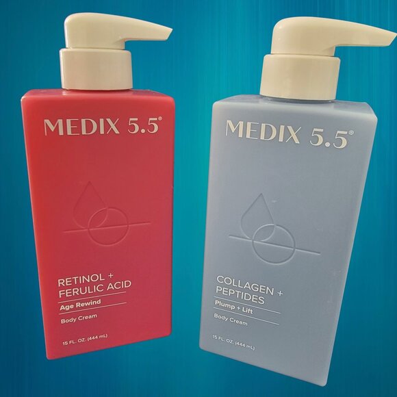 Medix 5.5 Body Cream Pair Retinol With Ferulic Acid AND Collagen Peptides - Picture 1 of 9
